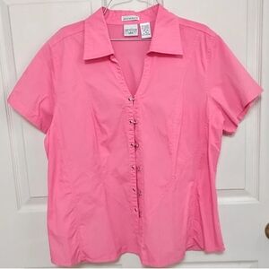 Womens 18 Feminine Country Western Flowy Ruched Clasp Snap Closure Blouse